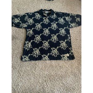Vintage Tommy Bahama Black Hawaiian Polo Shirt Mens Size XL Bin N